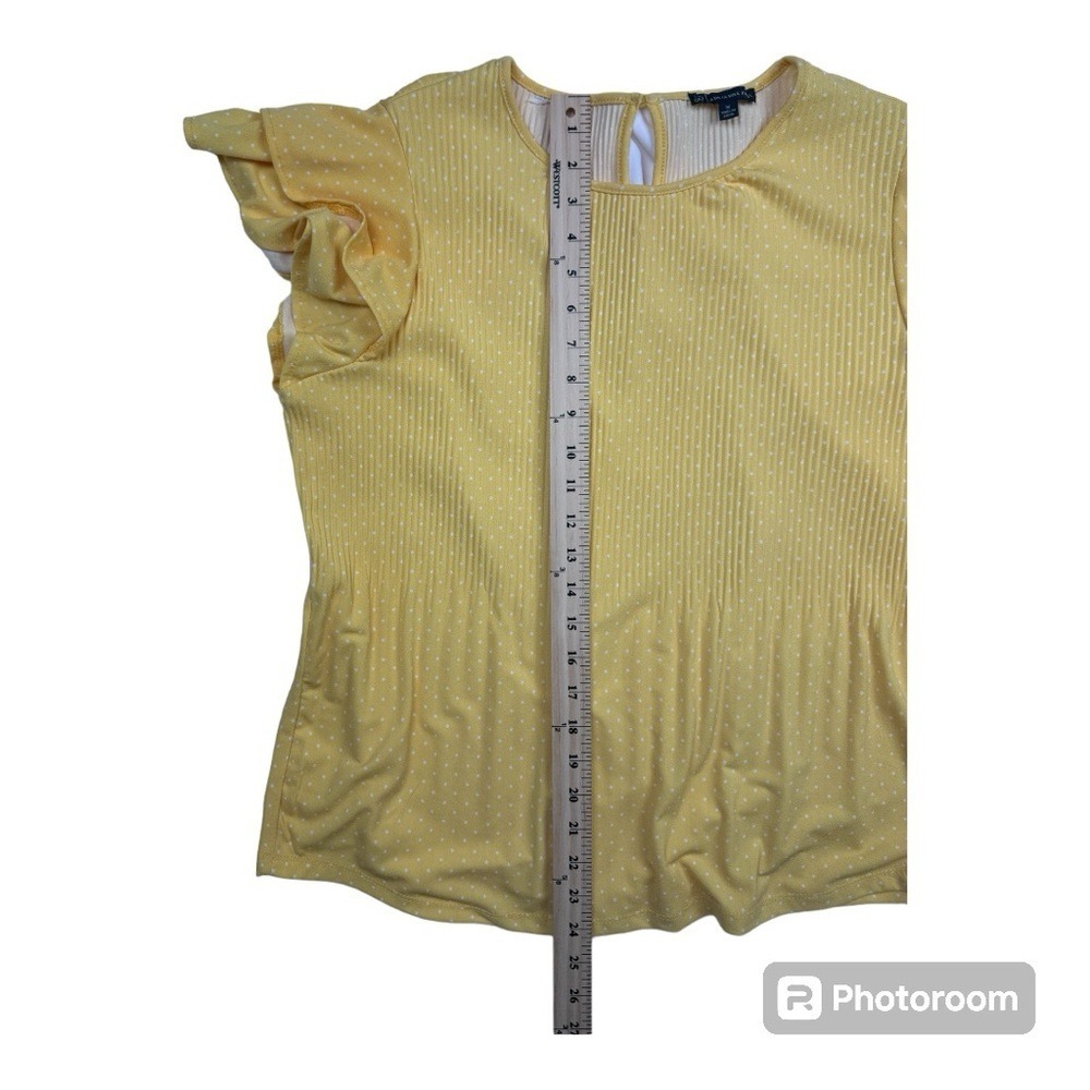 Adrianna Papell Women's Pleated Double Sleeve Knit Top Size M - Picture 3 of 7